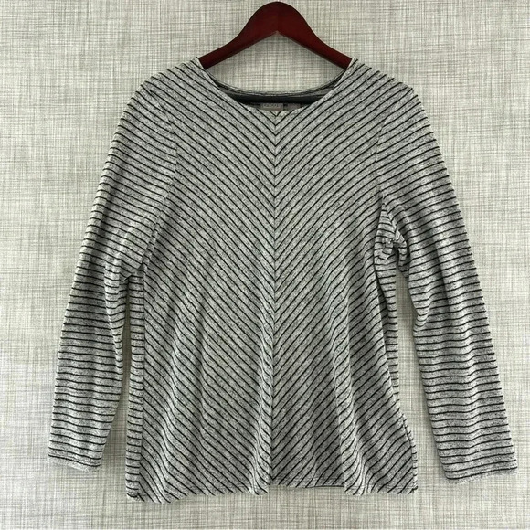 Chicos Round neck Striped Pullover Long Sleeve Sweater TopWomen's 1/ M  8256/8 b - Picture 1 of 9